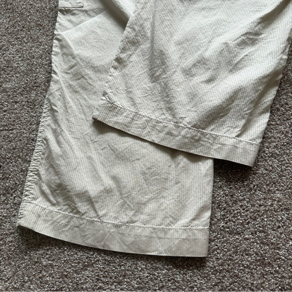 Y2K Charter Club Cream Pinstripe Ankle Cargo Pants Women’s Size 14 Preppy Spring - Picture 15 of 16